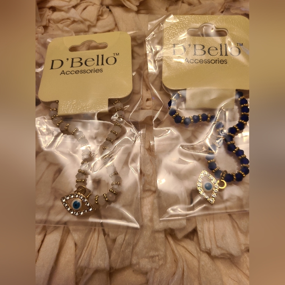 Two brand NWT D'Bello Accessories bracelets - Evil Eye Protection 🧿